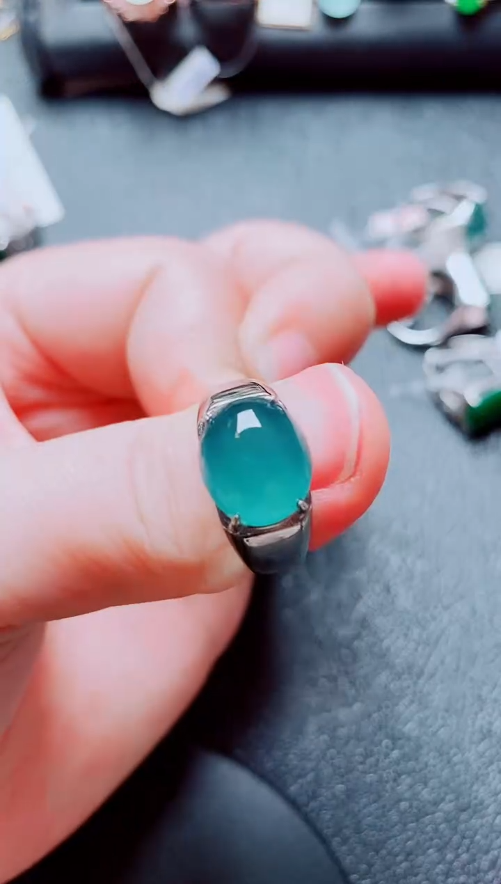 银S925镶嵌戒指翡翠111