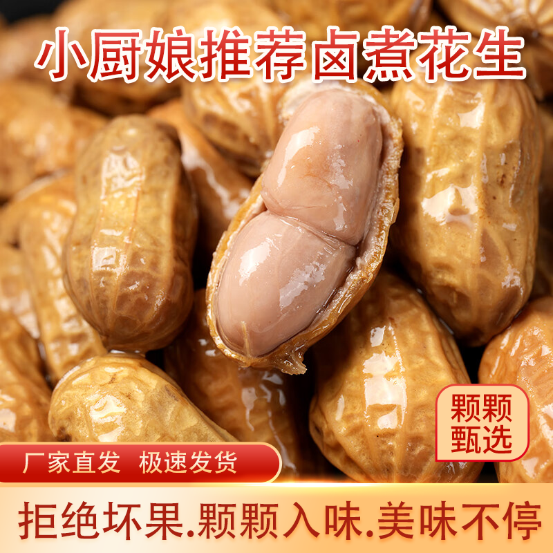 两包两斤带汁卤煮花生带壳卤五香盐水香辣花生下酒菜零食啤酒宵夜