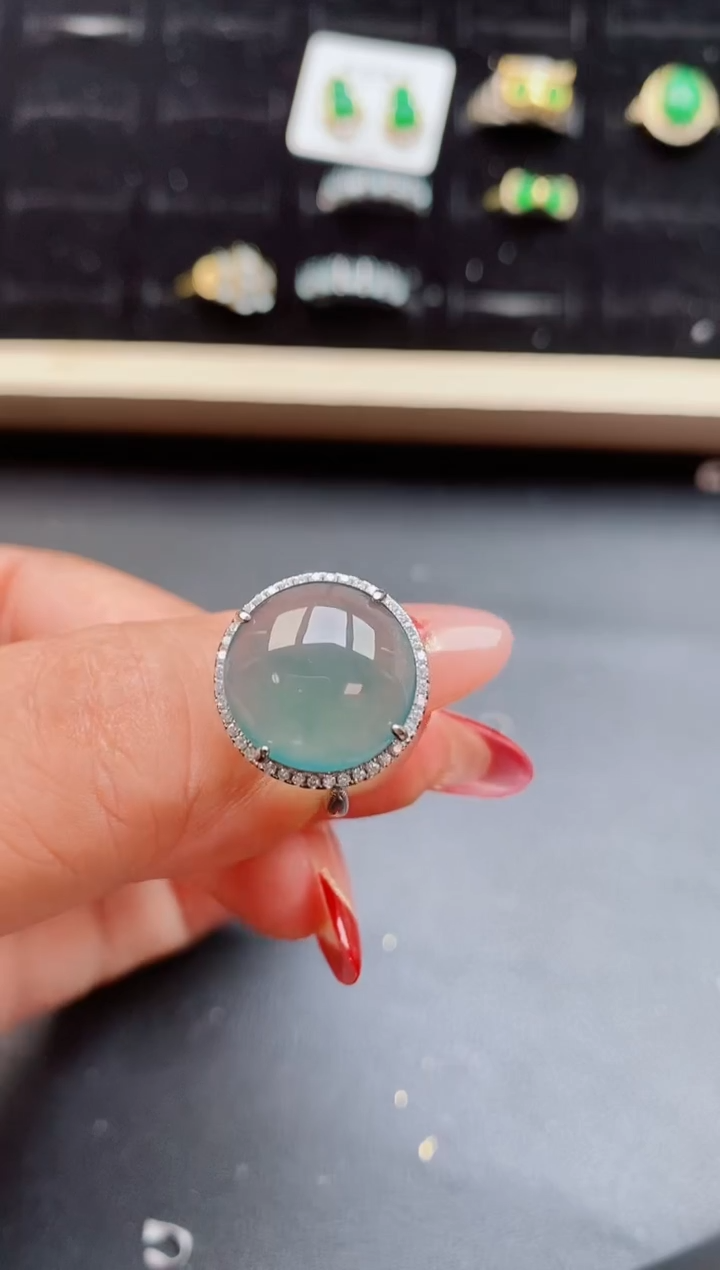 【闪购商品】翡翠戒指银S925镶嵌50800