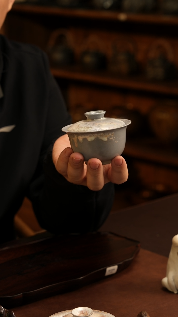 【闪购商品】杯580樱花粉柴烧盖碗福利款不退不换