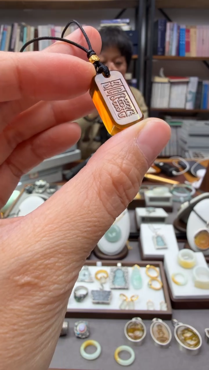 琥珀颈饰未镶嵌手机挂