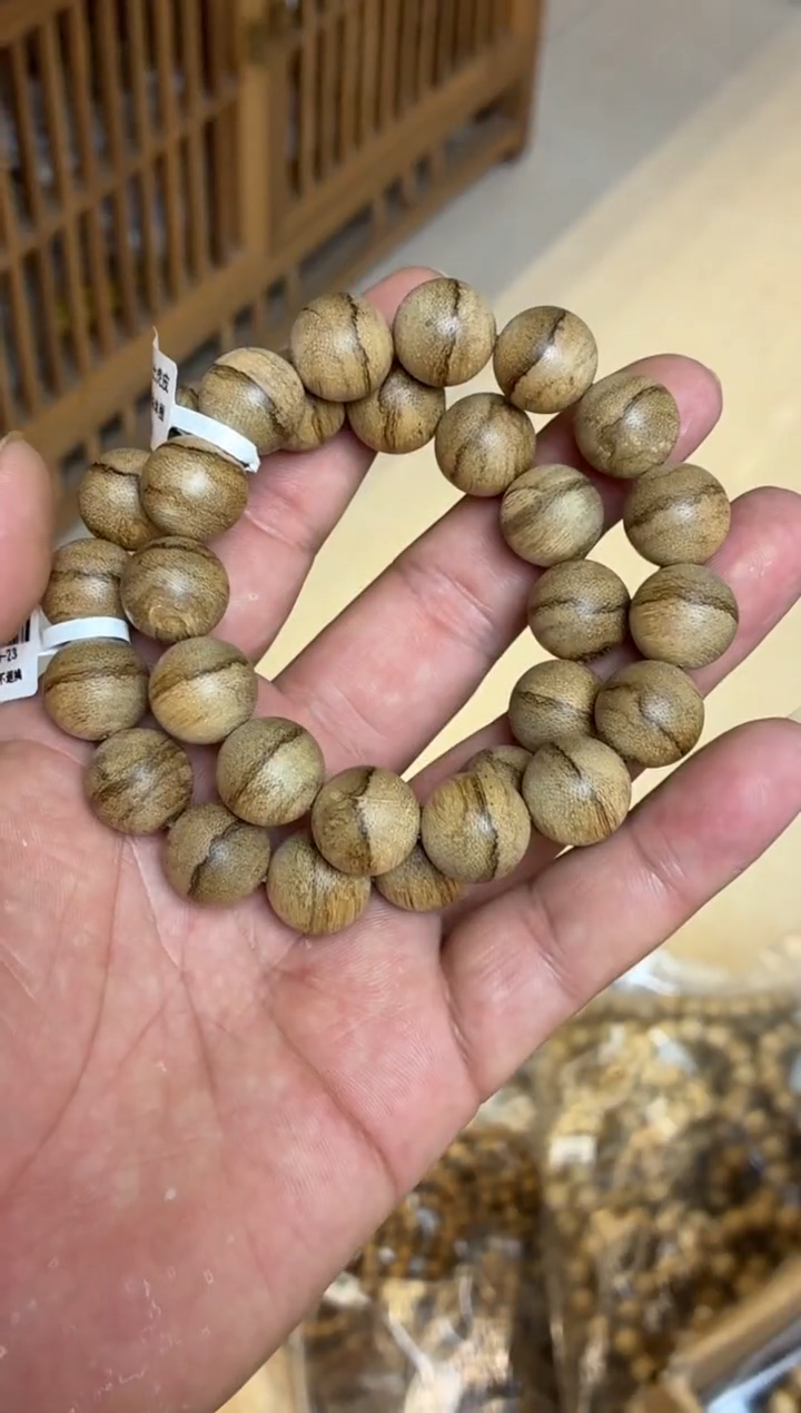 沉香手串 达拉干圆珠单圈虎皮纹1.5多样性发其一