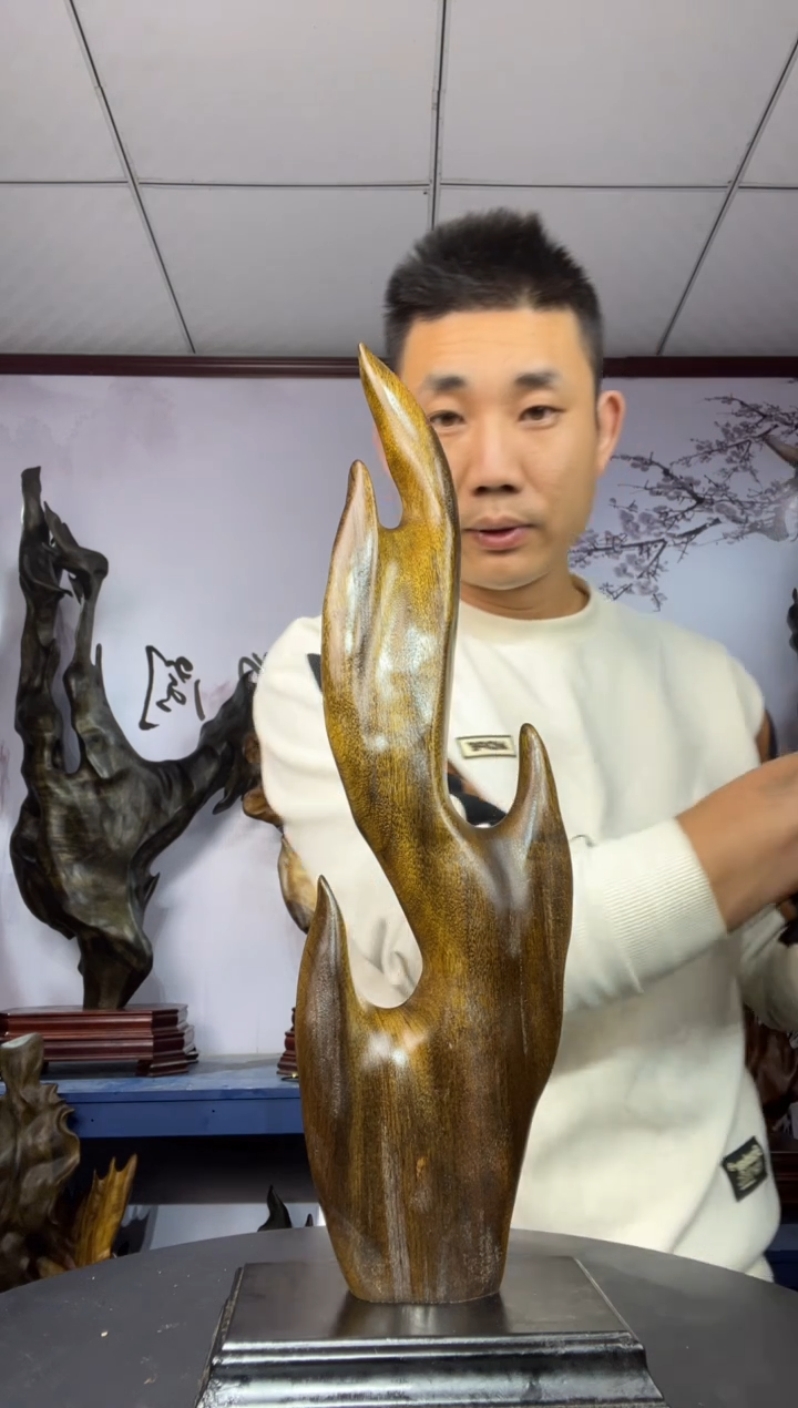 金丝楠木雕款姜*金丝楠木工艺品摆件