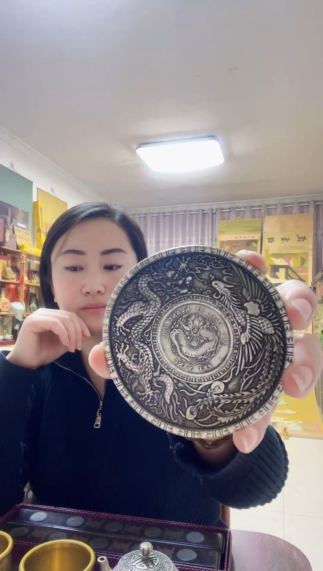 【闪购商品】星画府直播间专拍龙凤银盘