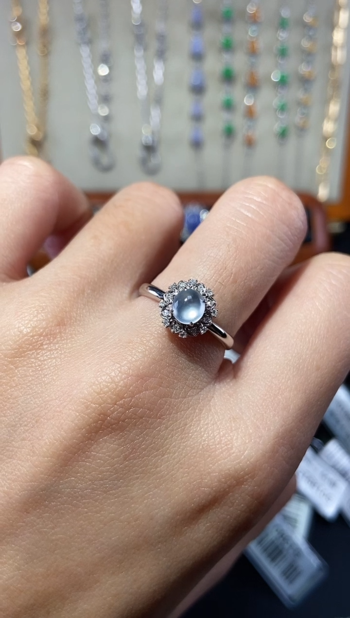 【闪购商品】翡翠戒指18K金镶嵌戒指