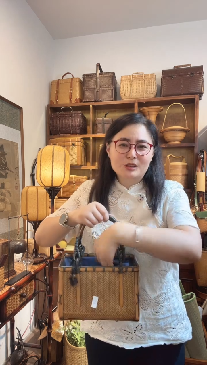 手工竹编小手提包11号