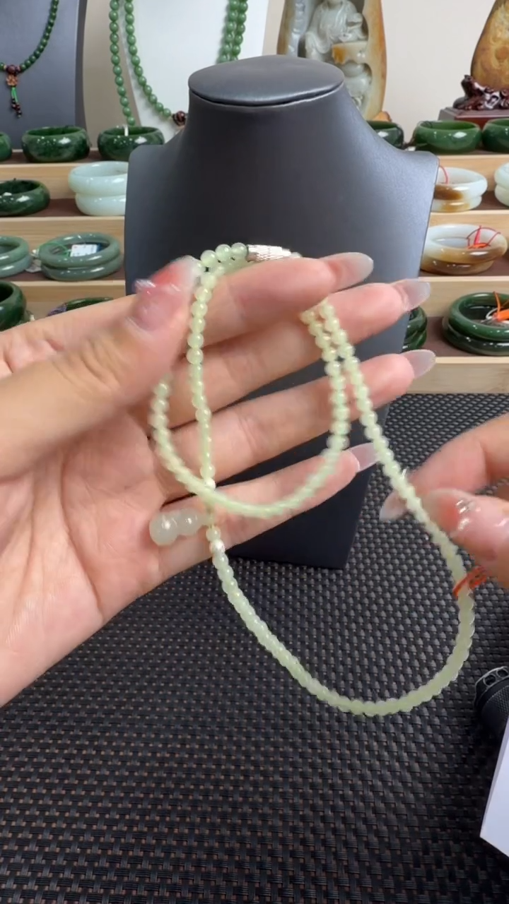 颈饰未镶嵌和田玉项链3-4mm