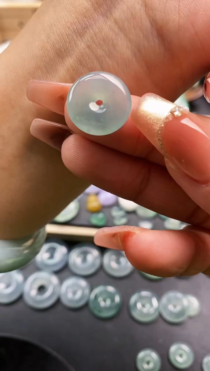 裸石翡翠爱**湾平安扣 定向 爱的港湾99