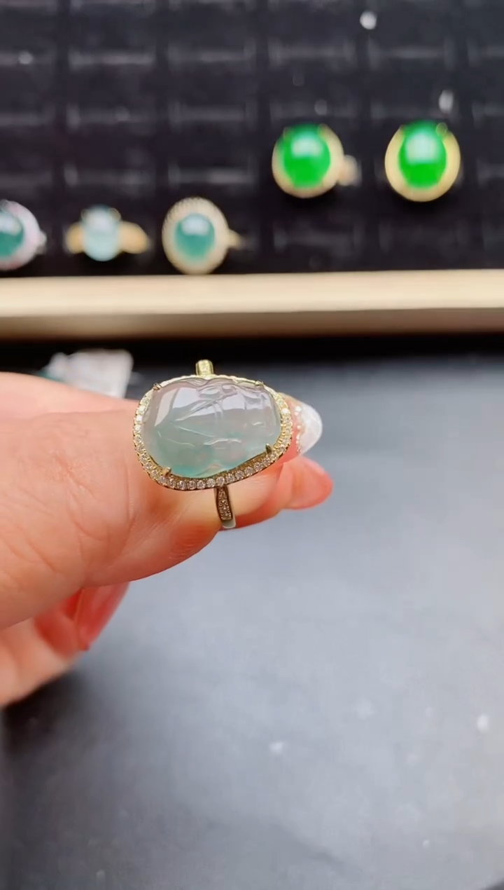 【闪购商品】翡翠戒指银S925镶嵌50880
