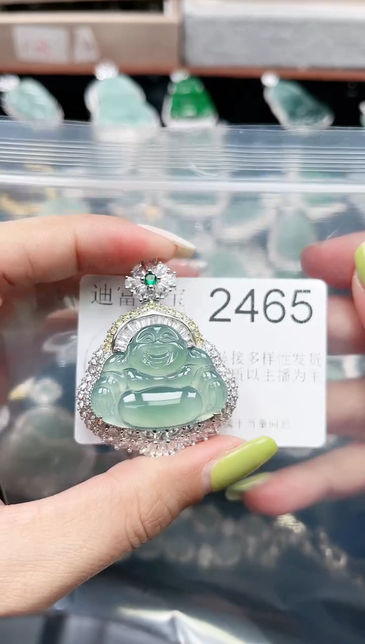 【闪购商品】翡翠颈饰未镶嵌赠皮绳2465