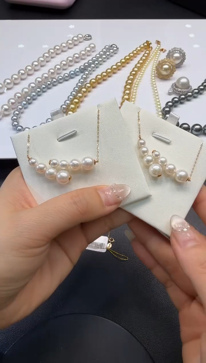18K金镶嵌颈饰海水珍珠H1223-1227-237多样性一件