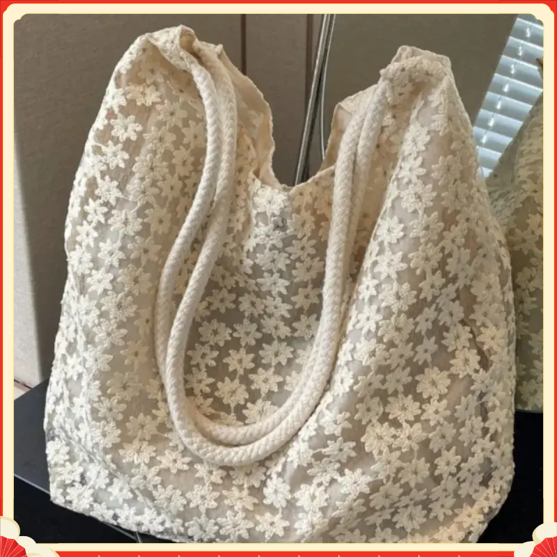 新款碎花手提包小清新花朵单肩包帆布包大容量通勤托特包时尚百搭