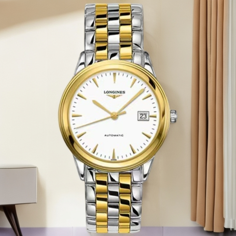 99新 Longines/浪琴 L4.874.3.22.7军旗874间金条刻/38.5表径