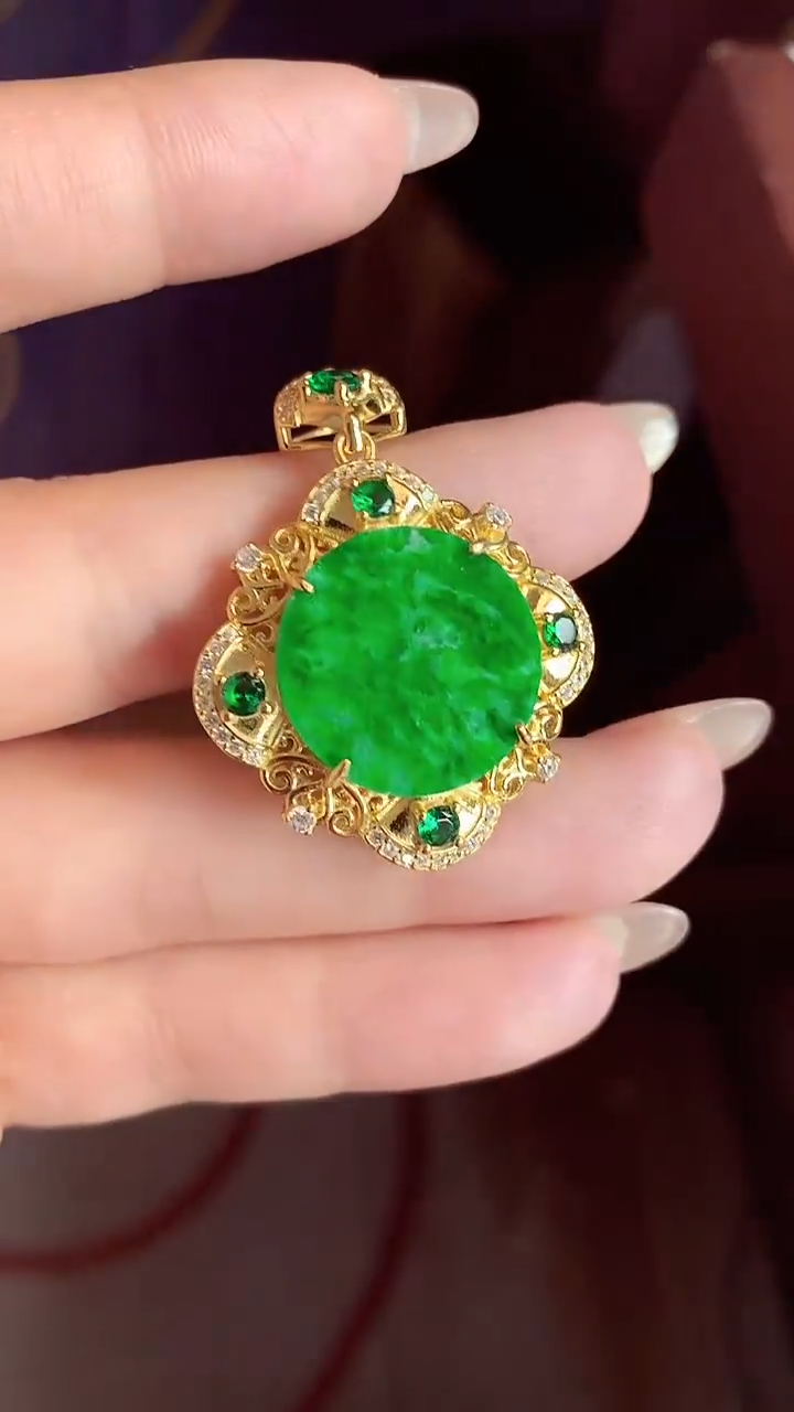 【闪购商品】翡翠颈饰银S925镶嵌吊坠