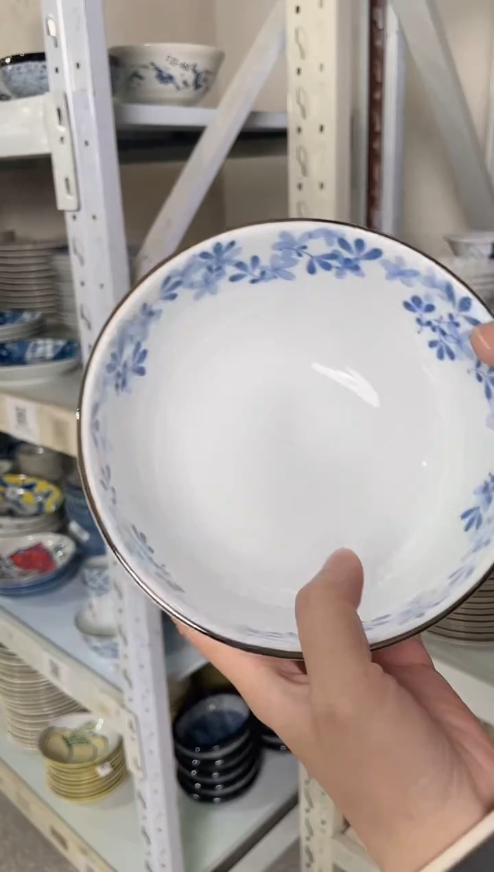 陶瓷小蓝芽6.3英寸碗微瑕