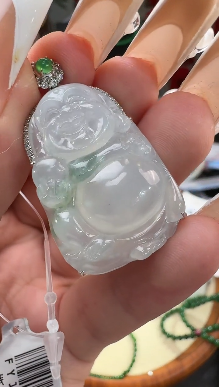 【闪购商品】翡翠颈饰18K金镶嵌挂件