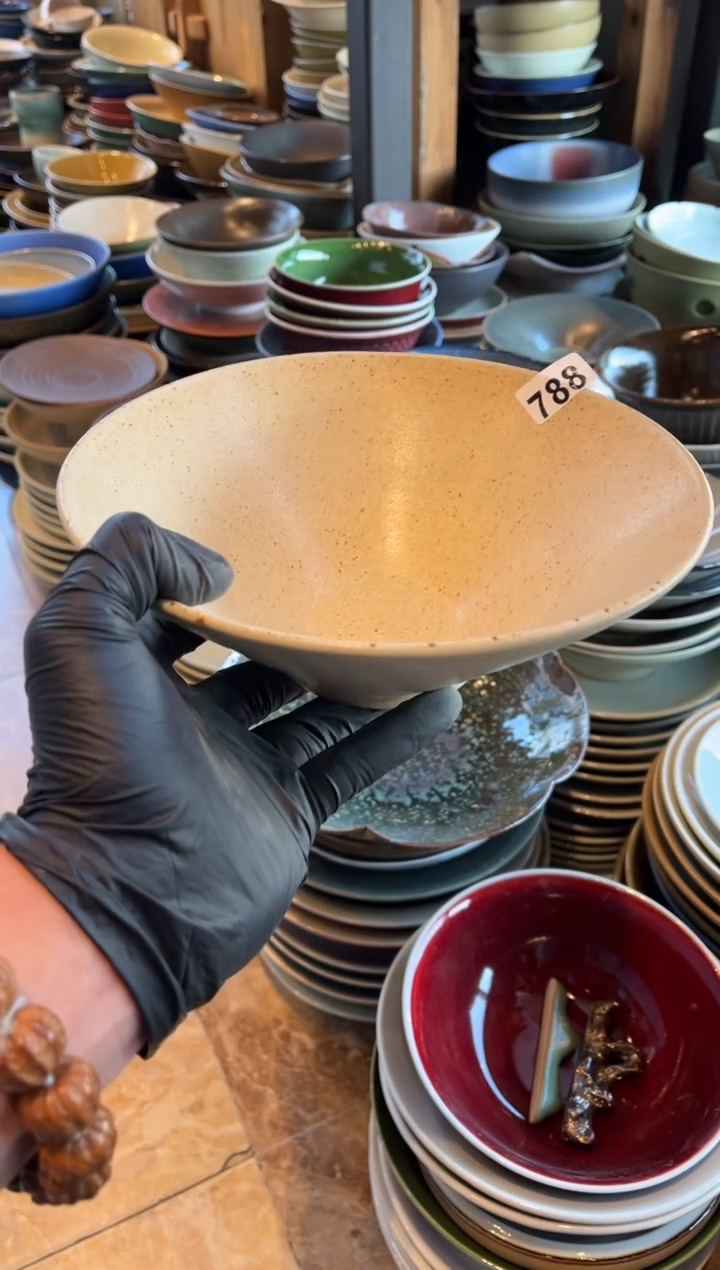 【闪购商品】瓷片788 老宣纸斗笠面碗1个