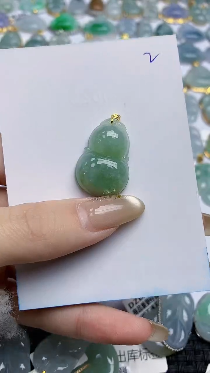 【闪购商品】翡翠颈饰18K金镶嵌天然A货翡翠 52