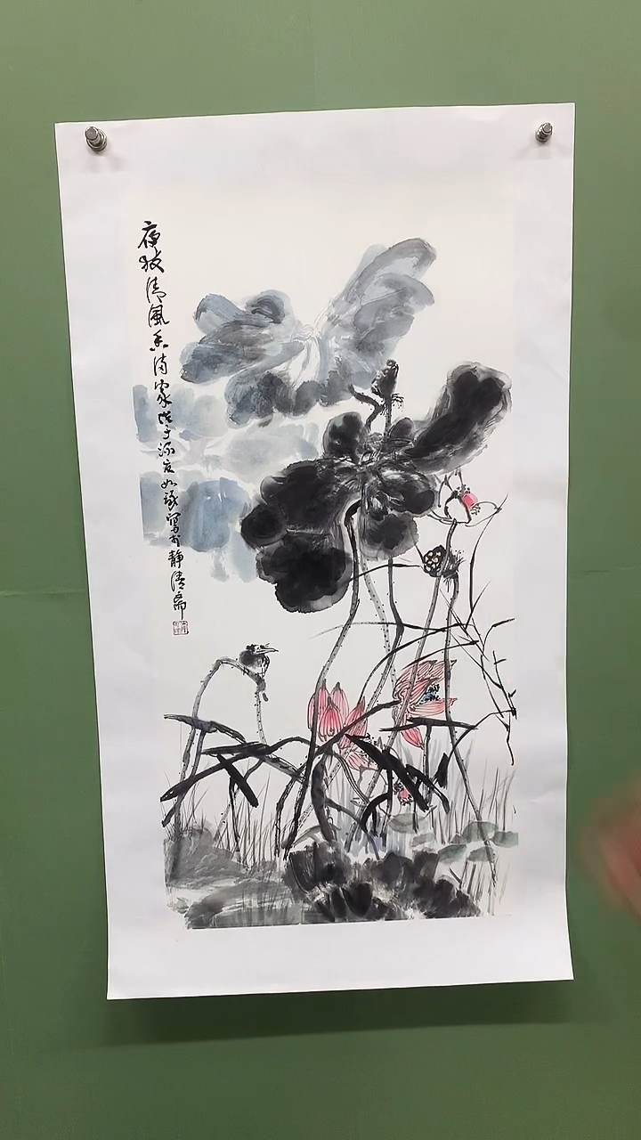 竖款精品三尺荷花