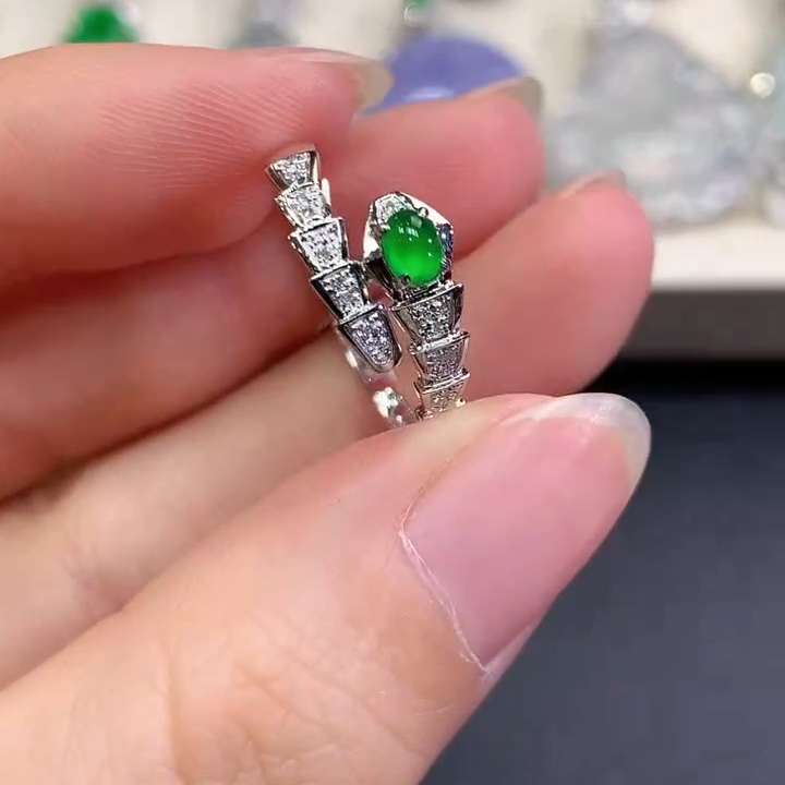 翡翠戒指18K金镶嵌- 多样性一件发货-103