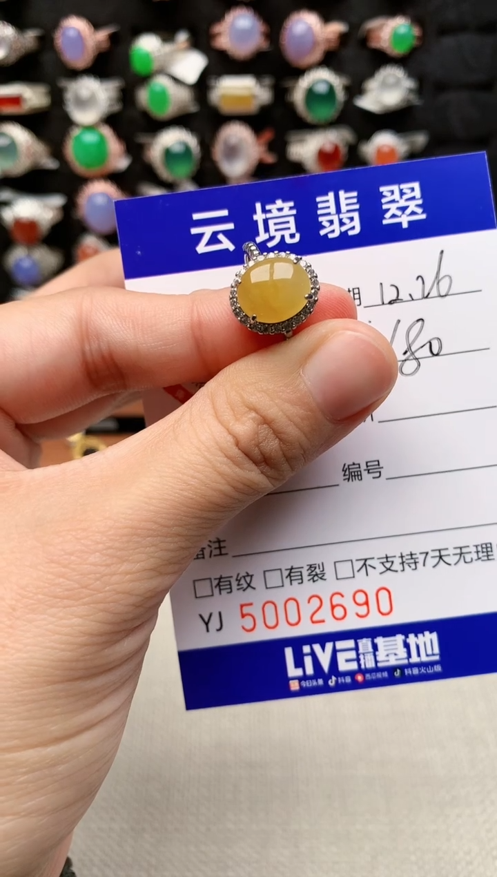 银S925镶嵌戒指翡翠2690