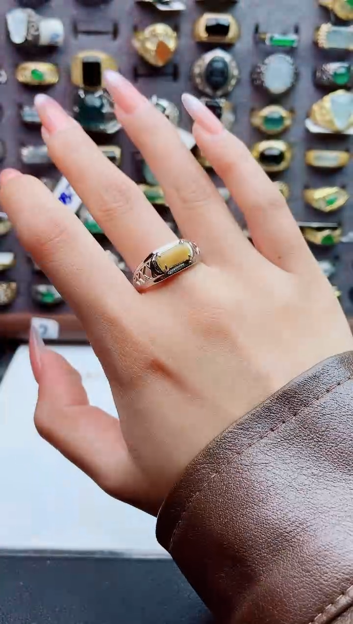 未镶嵌戒指翡翠天然翡翠男戒