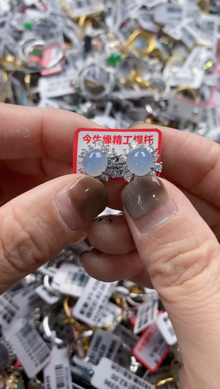 翡翠戒指银S925镶嵌2222----6