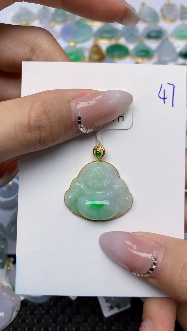 【闪购商品】翡翠颈饰18K金镶嵌 天然翡翠A货