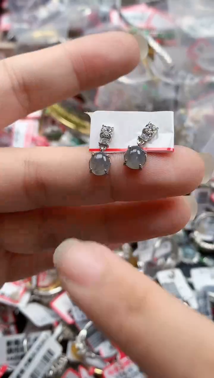 银S925镶嵌戒指翡翠天然A货缅甸翡翠