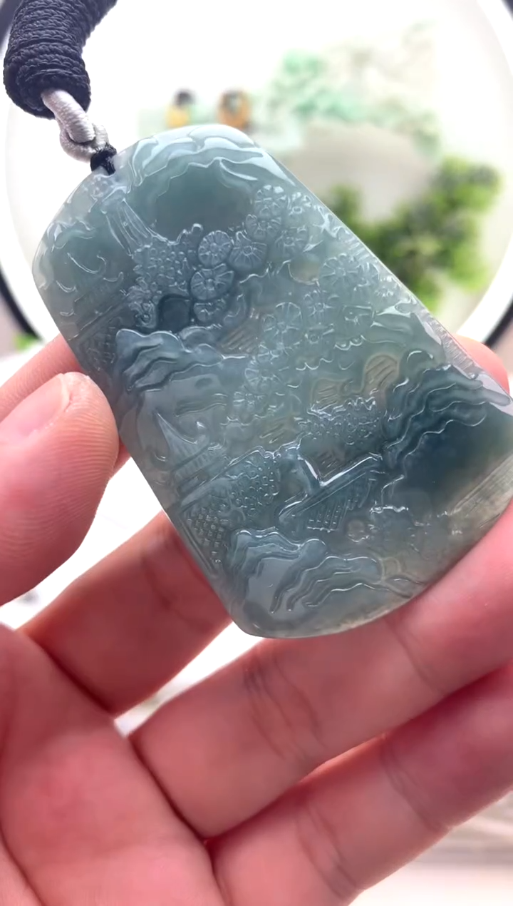 颈饰未镶嵌翡翠山水1