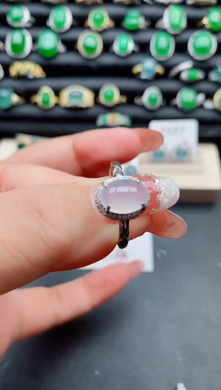 【闪购商品】翡翠戒指银S925镶嵌058080