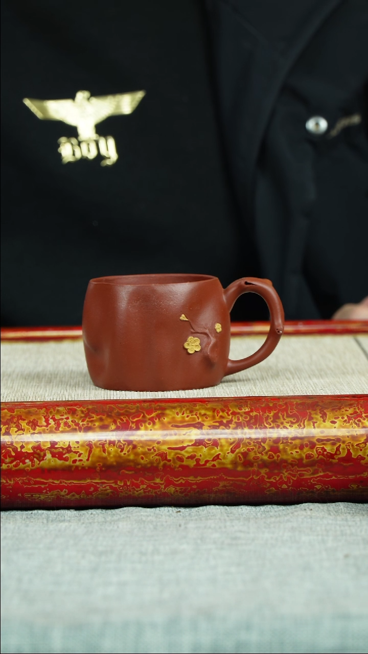 【闪购商品】紫砂茶壶梅香主人杯 大红袍 魏加峰制