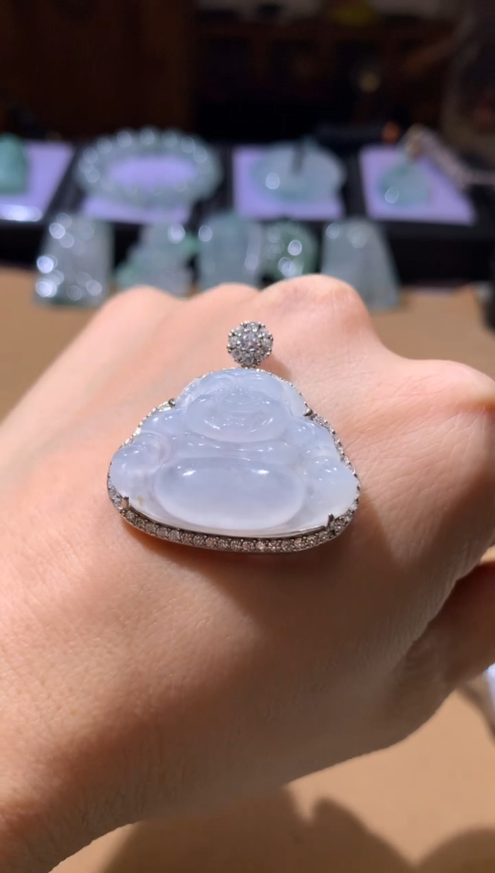 【闪购商品】翡翠颈饰银S925镶嵌佛公