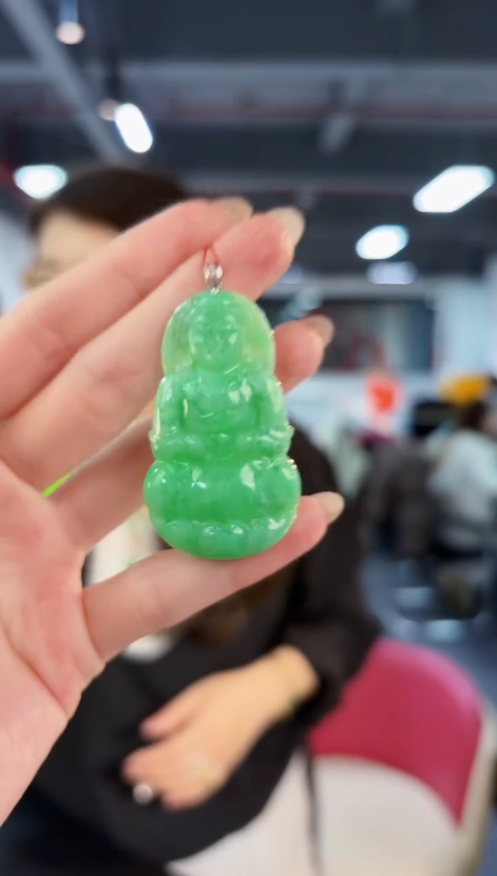 【闪购商品】翡翠颈饰18K金镶嵌缅料A货/支持复检/一件