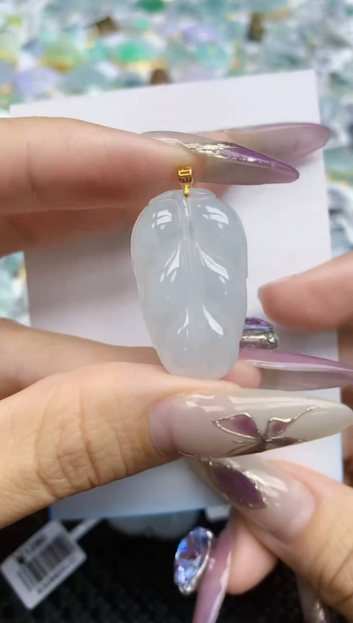 翡翠挂件18K金镶嵌368   天然翡翠A货