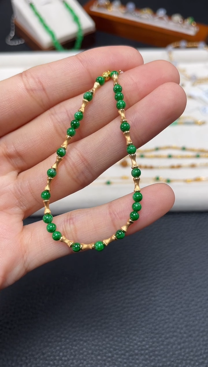 【闪购商品】翡翠套链18K金镶嵌多样性发货一个  JK660