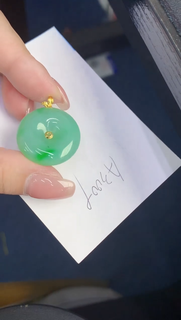 翡翠18K金镶嵌颈饰00000000000000