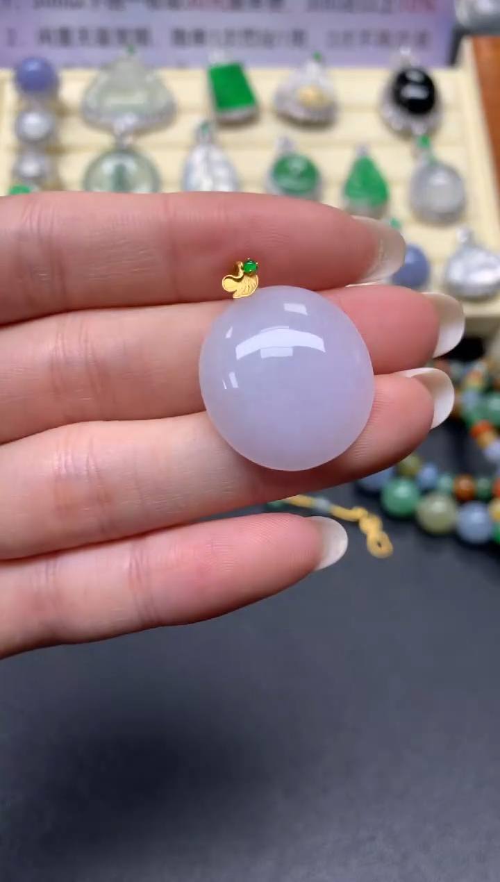 【闪购商品】翡翠吊坠(不含链)18K金镶嵌吊坠|450+45