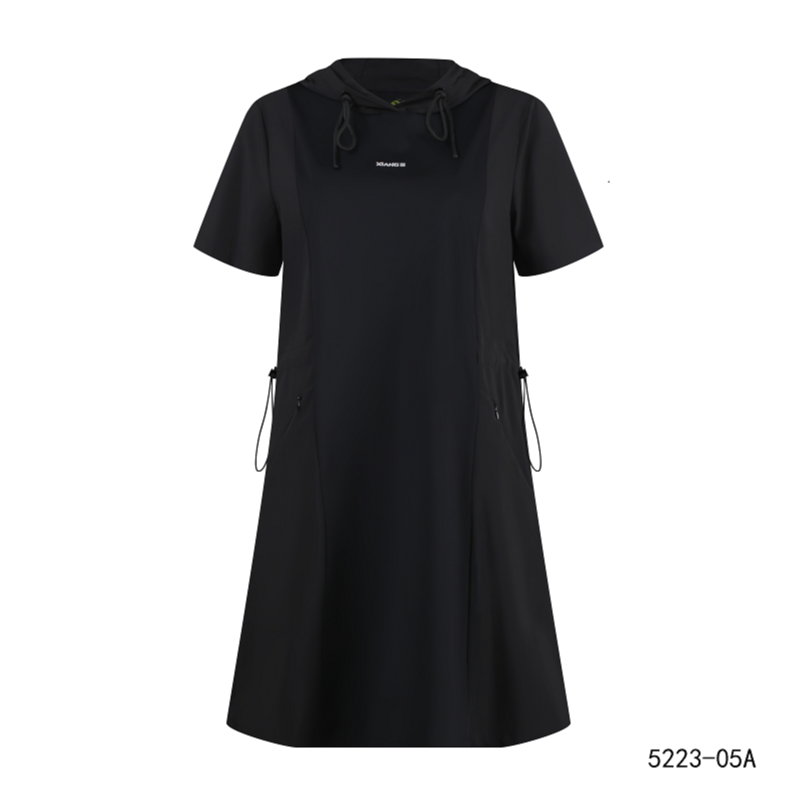 山东魏桥向尚运动女式连衣裙5223-05黑色6912米灰6913
