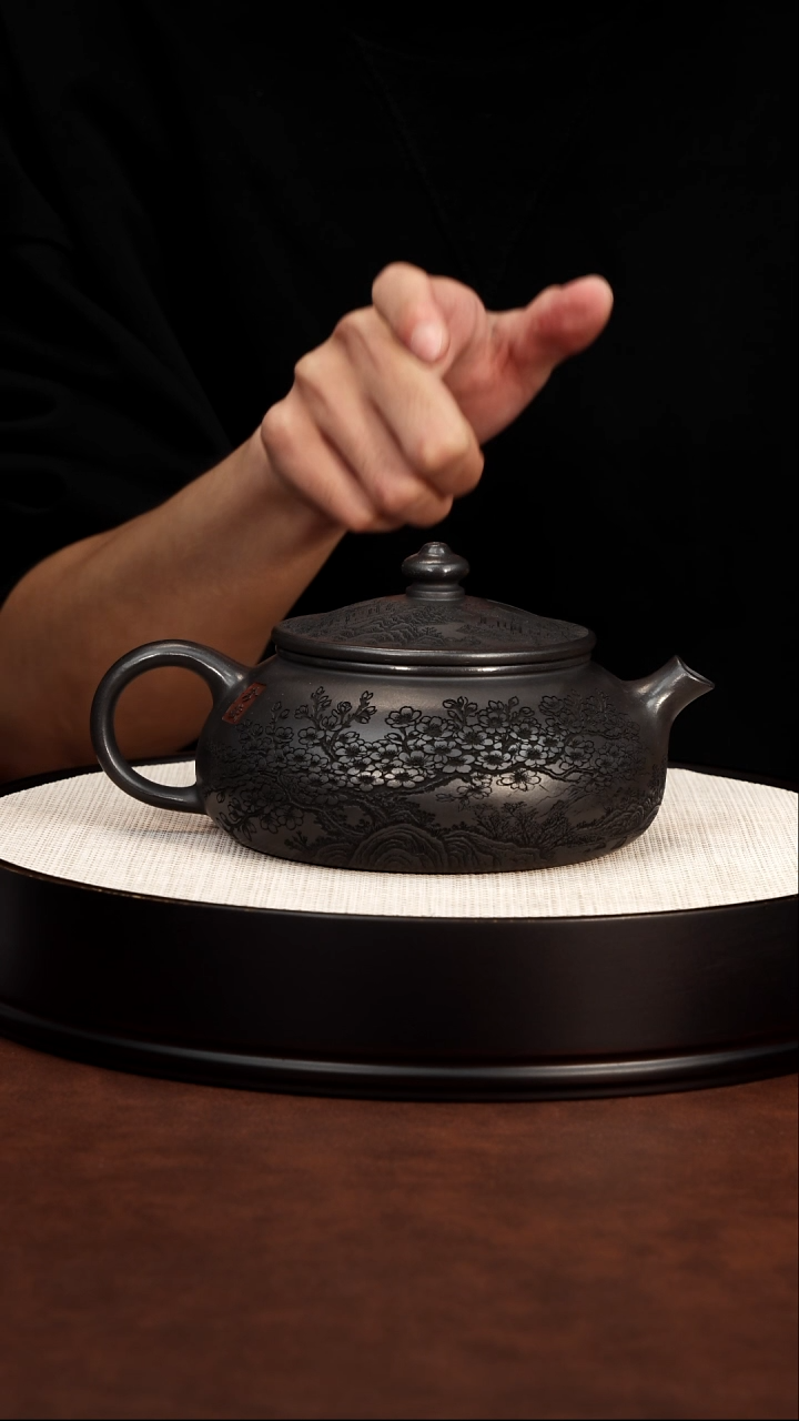 茶壶紫砂寒江映春涧壶 石黄 蒋华