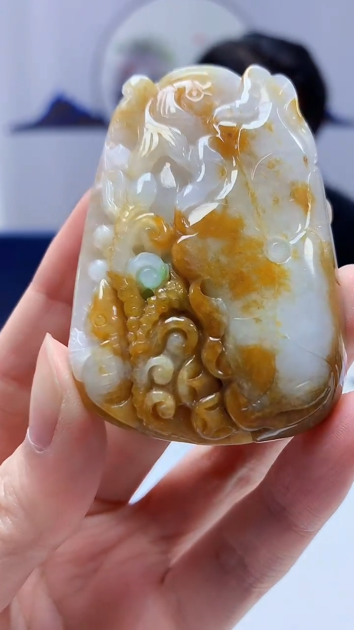 【闪购商品】定制翡翠未镶嵌5060zm-毛货挂件104