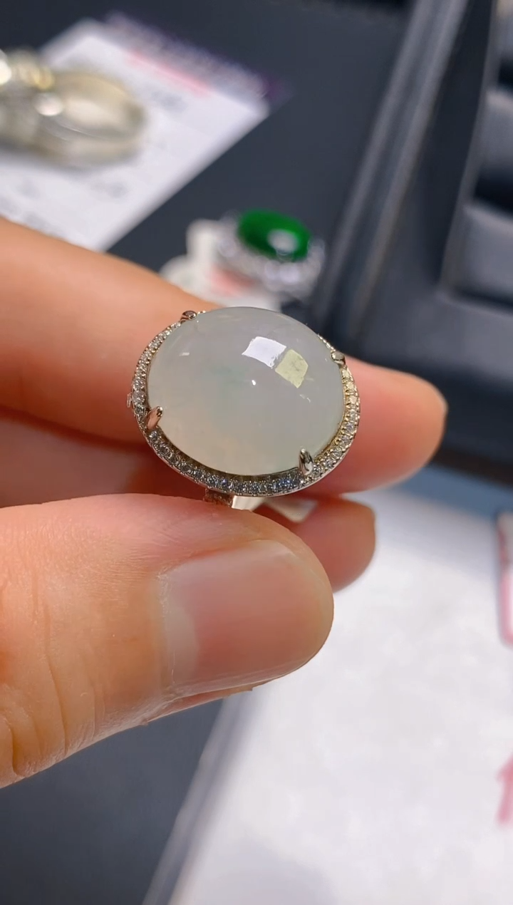 翡翠银S925镶嵌耳饰天然A货翡翠1