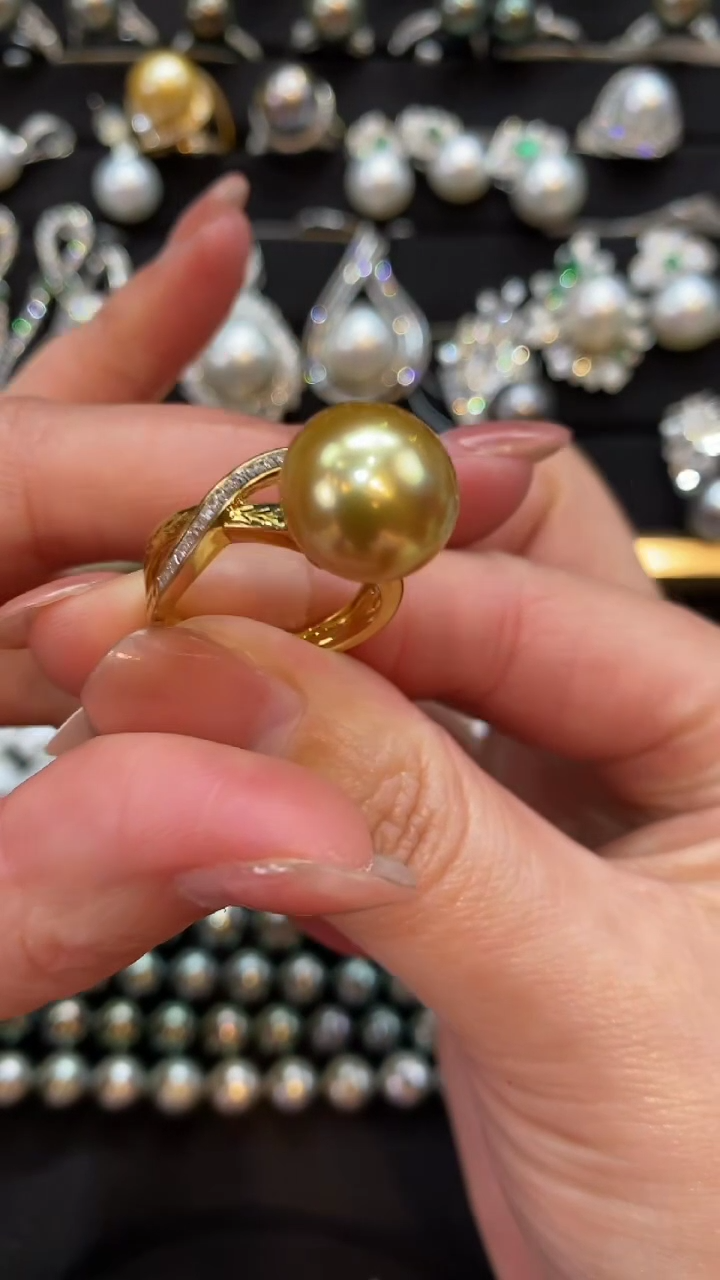 【闪购商品】海水珍珠戒圈18K金镶嵌戒指