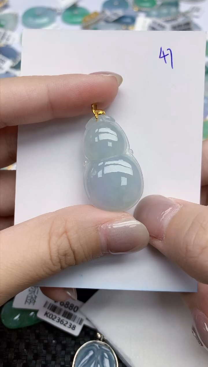 【闪购商品】翡翠颈饰18K金镶嵌天然翡翠A货