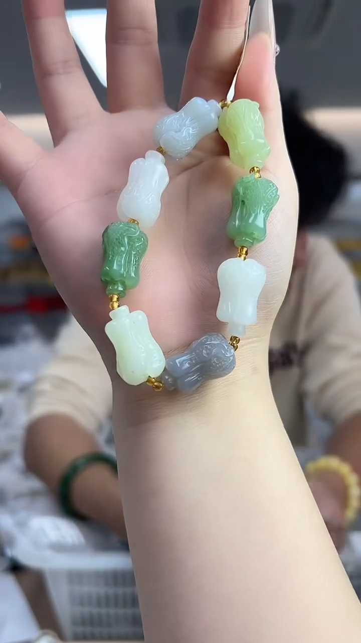 【闪购商品】和田玉白菜多宝未镶嵌手串