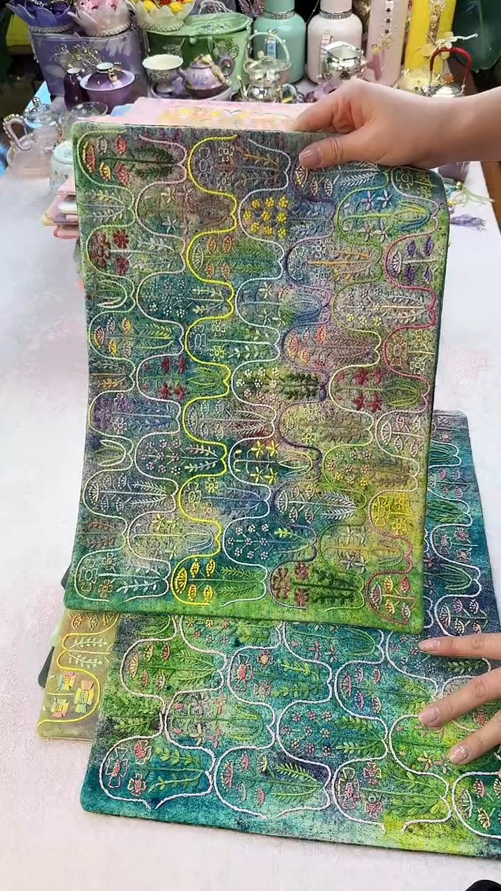 141微瑕不退换 手工手绣 刺子绣茶席