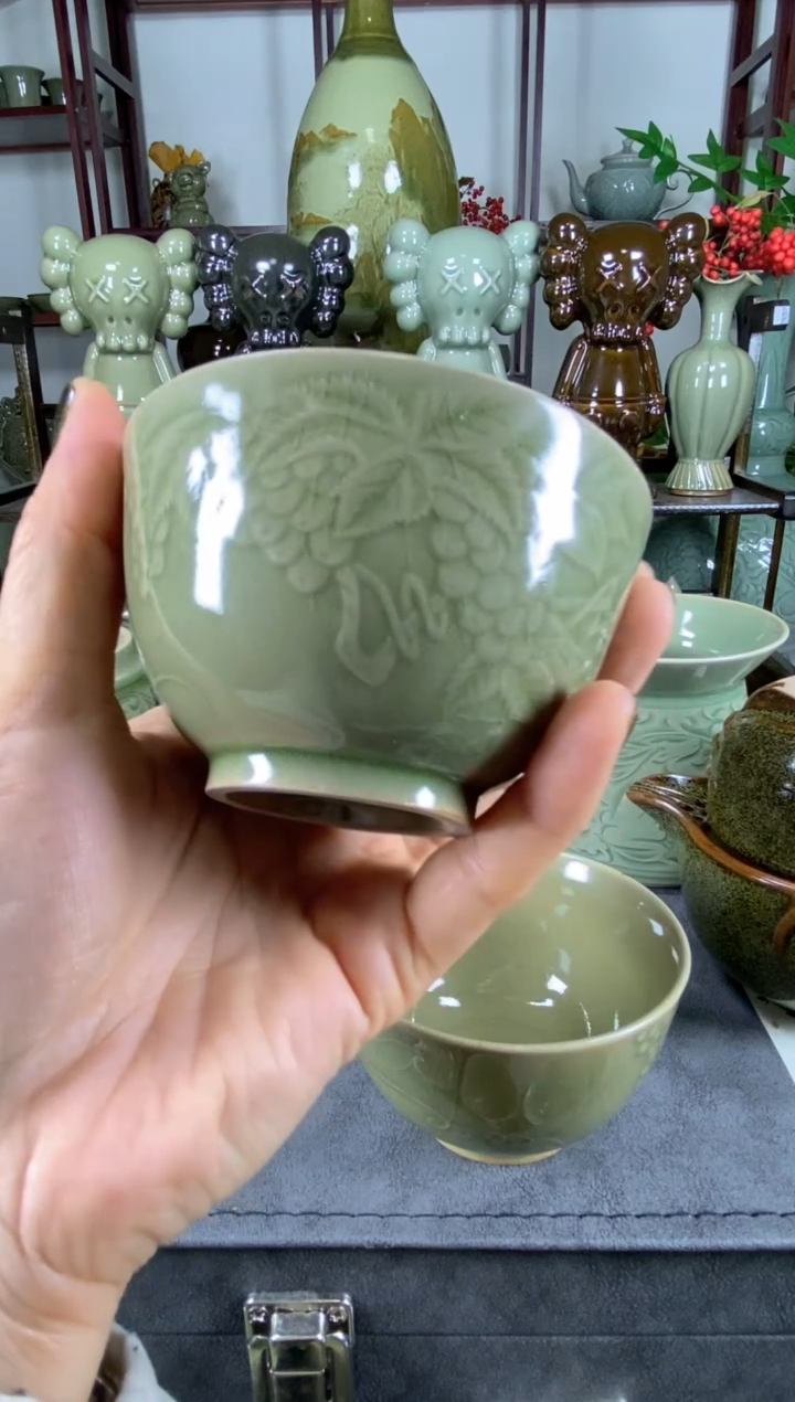 瓶*盖微瑕 片儿白 葡萄杯 一个