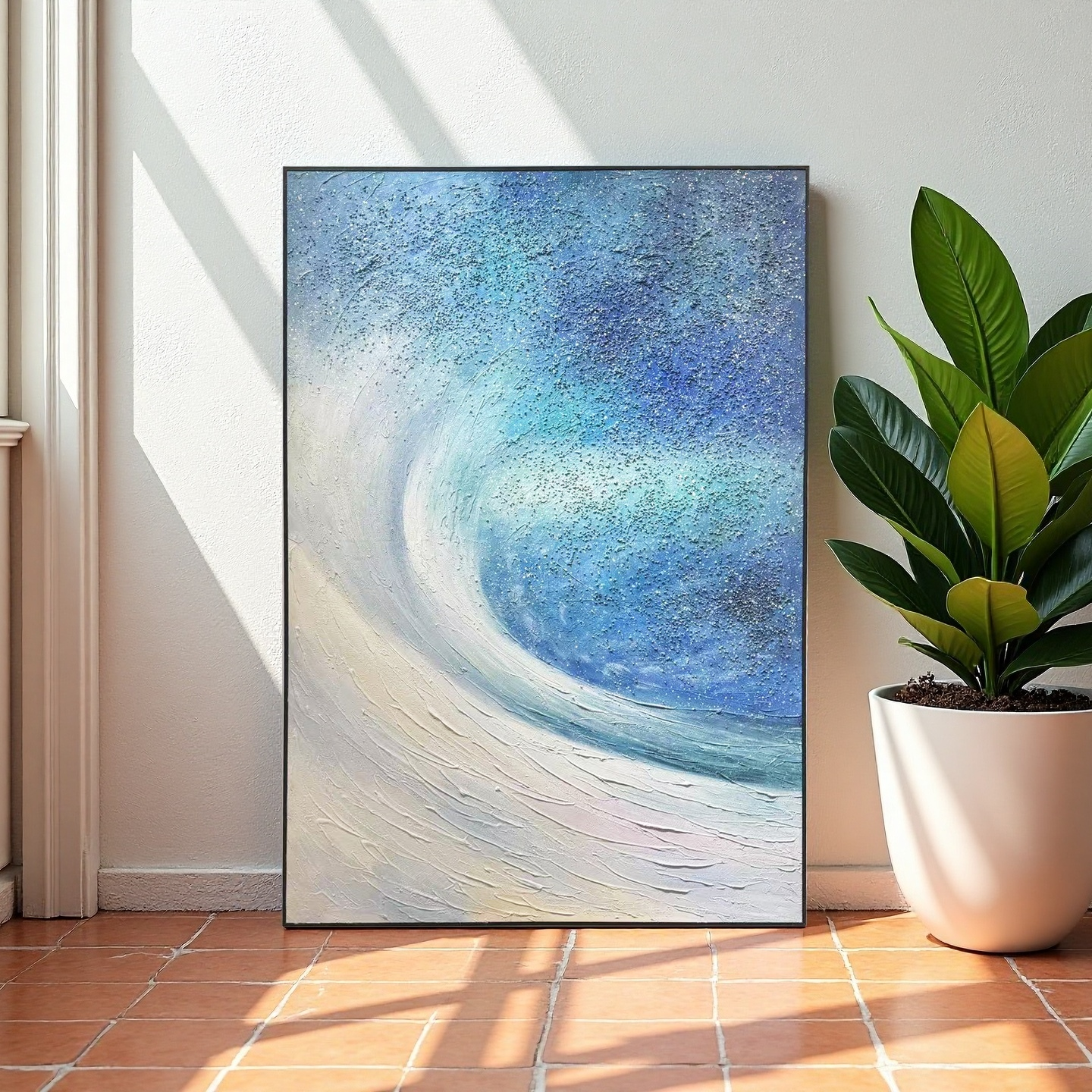 尚美城《海语星河》现代抽象艺术风景肌理感玄关抽象装饰画