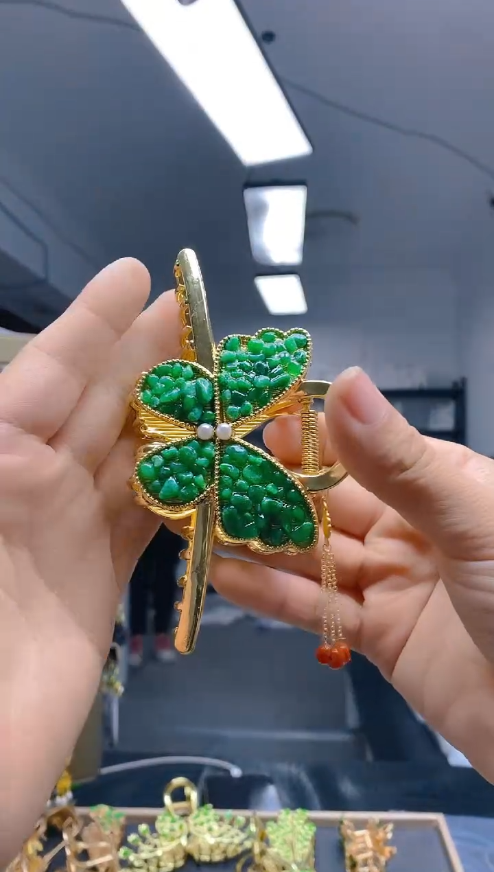 【闪购商品】翡翠耳饰合金365翡翠发簪