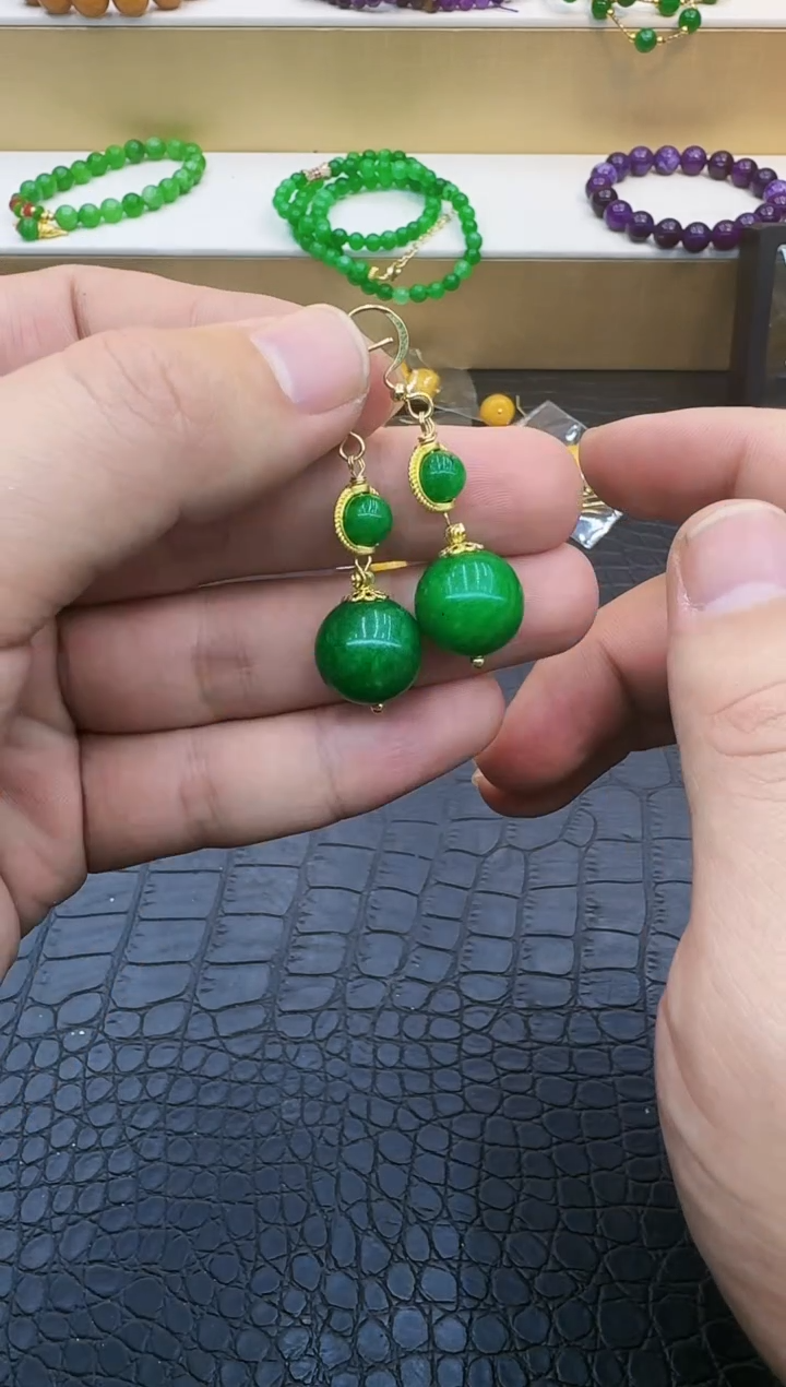 【闪购商品】翡翠耳饰14K金镶嵌041